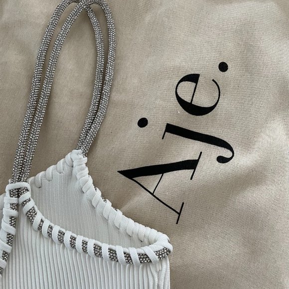 Aje Carve Abstract Knit Midi Dress - Ivory White NWT - Size M (US 6) - Picture 9 of 10